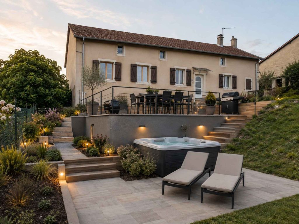 Terrasse en pallier